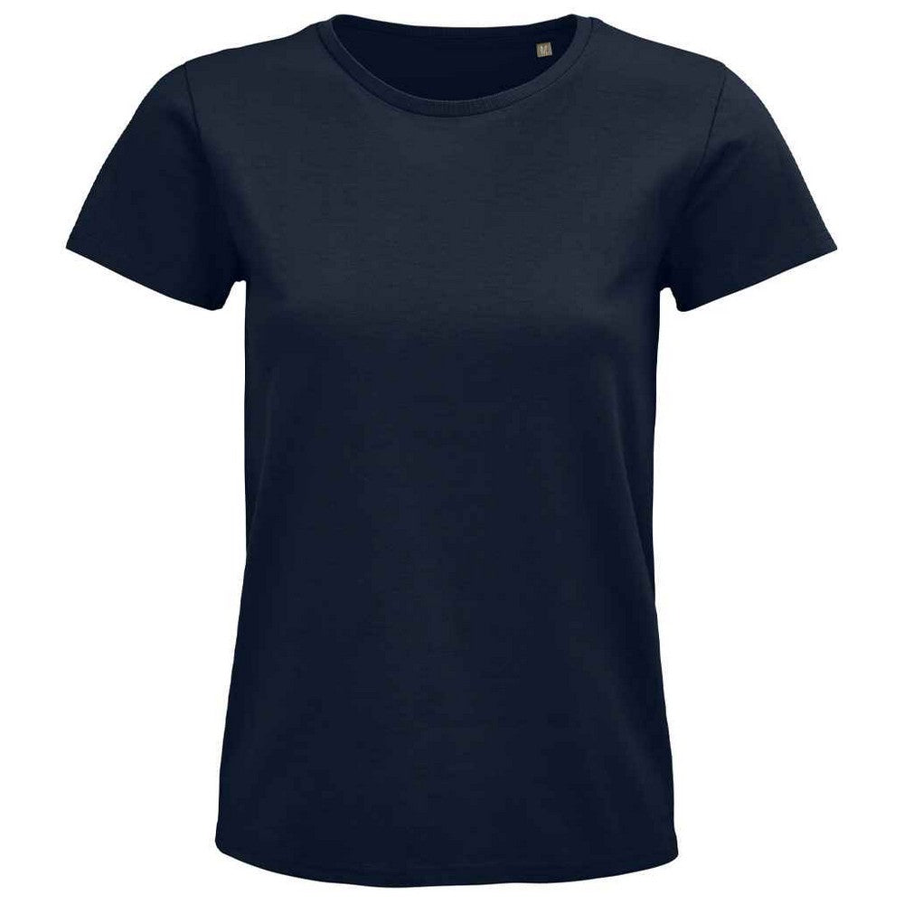 French Navy - Front - SOLS Womens-Ladies Pioneer Organic T-Shirt