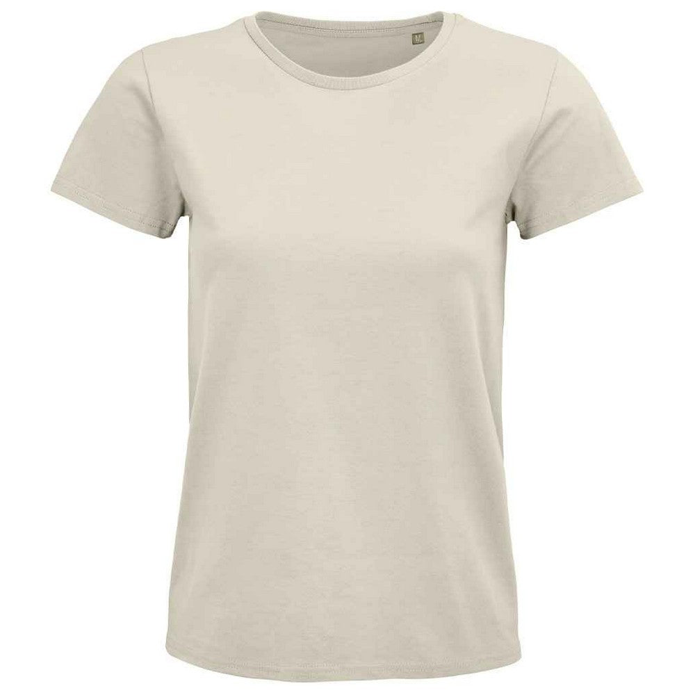 Natural - Front - SOLS Womens-Ladies Pioneer Organic T-Shirt