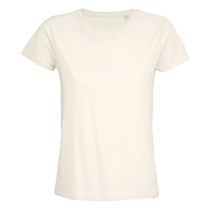 Off White - Front - SOLS Womens-Ladies Pioneer Organic T-Shirt