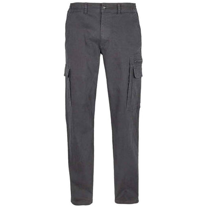 Dark Grey - Front - SOLS Mens Docker Stretch Cargo Trousers
