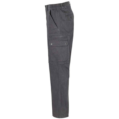 Dark Grey - Back - SOLS Mens Docker Stretch Cargo Trousers