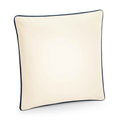 Natural-French Navy - Front - Westford Mill Fairtrade Piped Cushion Cover
