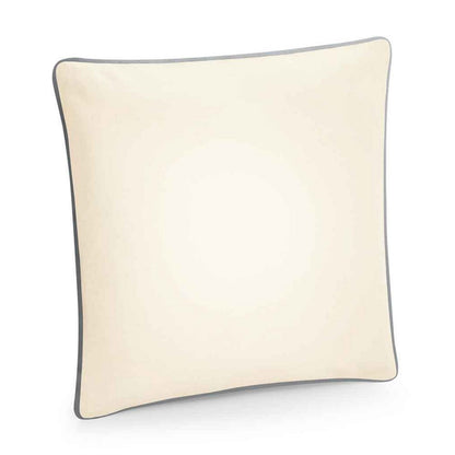 Natural-Light Grey - Front - Westford Mill Fairtrade Piped Cushion Cover