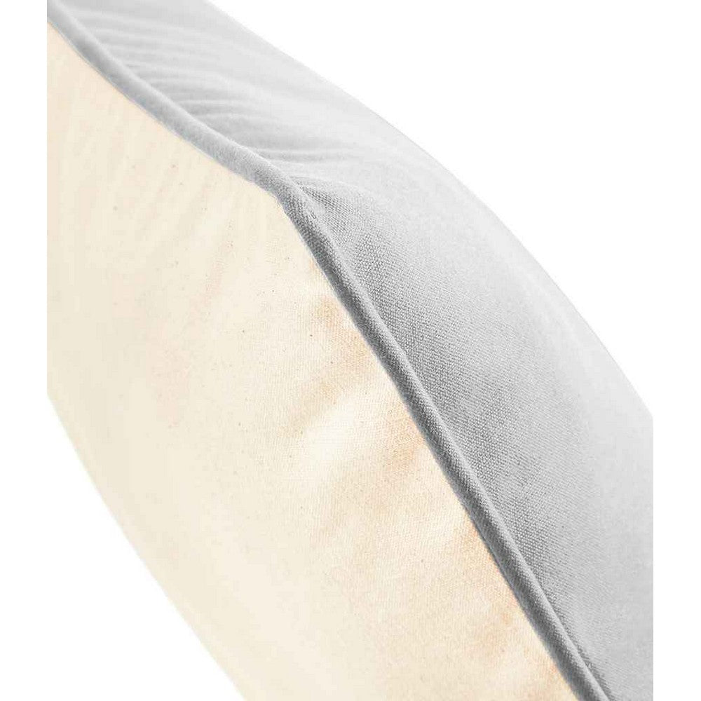 Natural-Light Grey - Back - Westford Mill Fairtrade Piped Cushion Cover