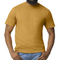 Mustard - Side - Gildan Mens Midweight Soft Touch T-Shirt