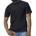 Pitch Black - Side - Gildan Mens Midweight Soft Touch T-Shirt