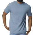 Stone Blue - Side - Gildan Mens Midweight Soft Touch T-Shirt