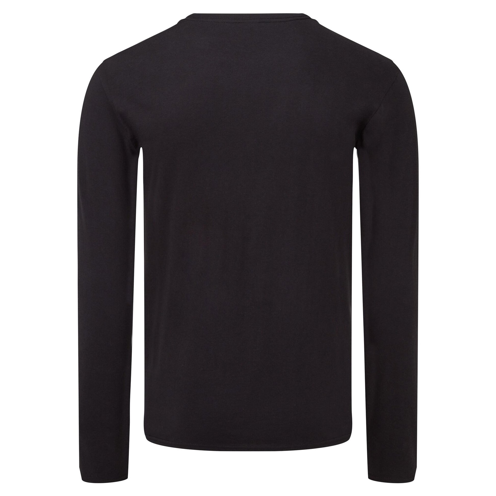 Black - Back - Fruit Of The Loom Mens Iconic Long-Sleeved T-Shirt