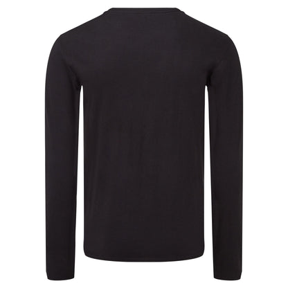 Black - Back - Fruit Of The Loom Mens Iconic Long-Sleeved T-Shirt