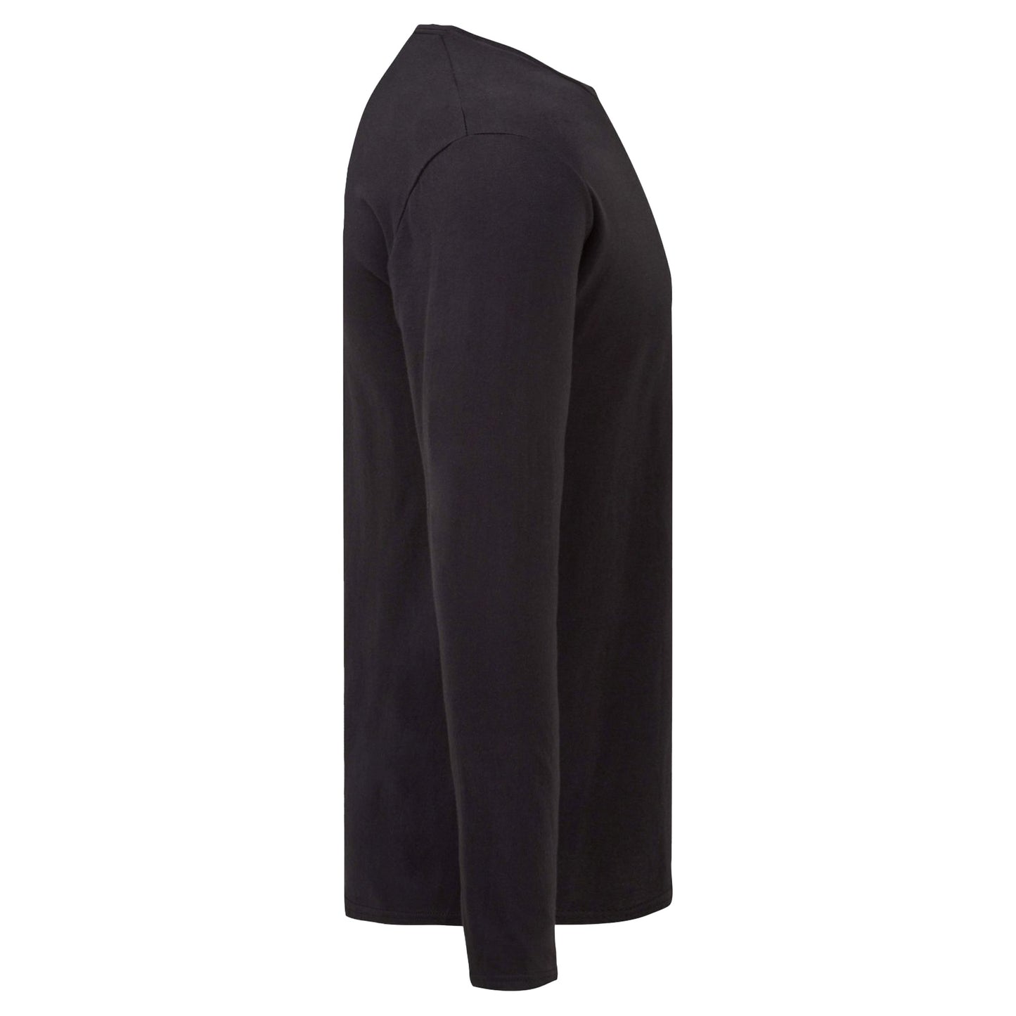 Black - Side - Fruit Of The Loom Mens Iconic Long-Sleeved T-Shirt