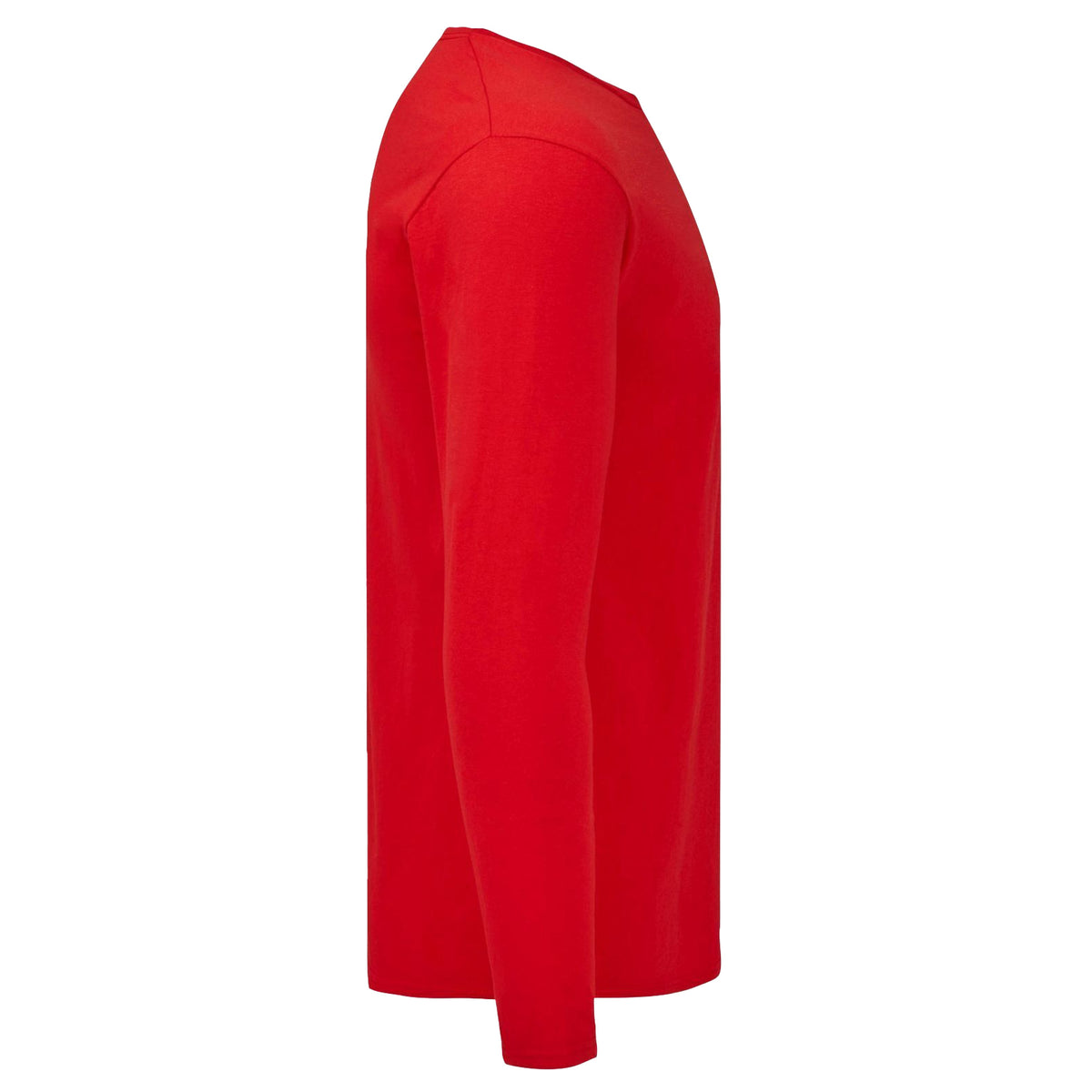 Red - Side - Fruit Of The Loom Mens Iconic Long-Sleeved T-Shirt