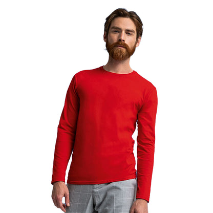 Red - Lifestyle - Fruit Of The Loom Mens Iconic Long-Sleeved T-Shirt