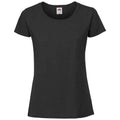 Black - Front - Fruit Of The Loom Womens-Ladies Iconic Ringspun Cotton T-Shirt