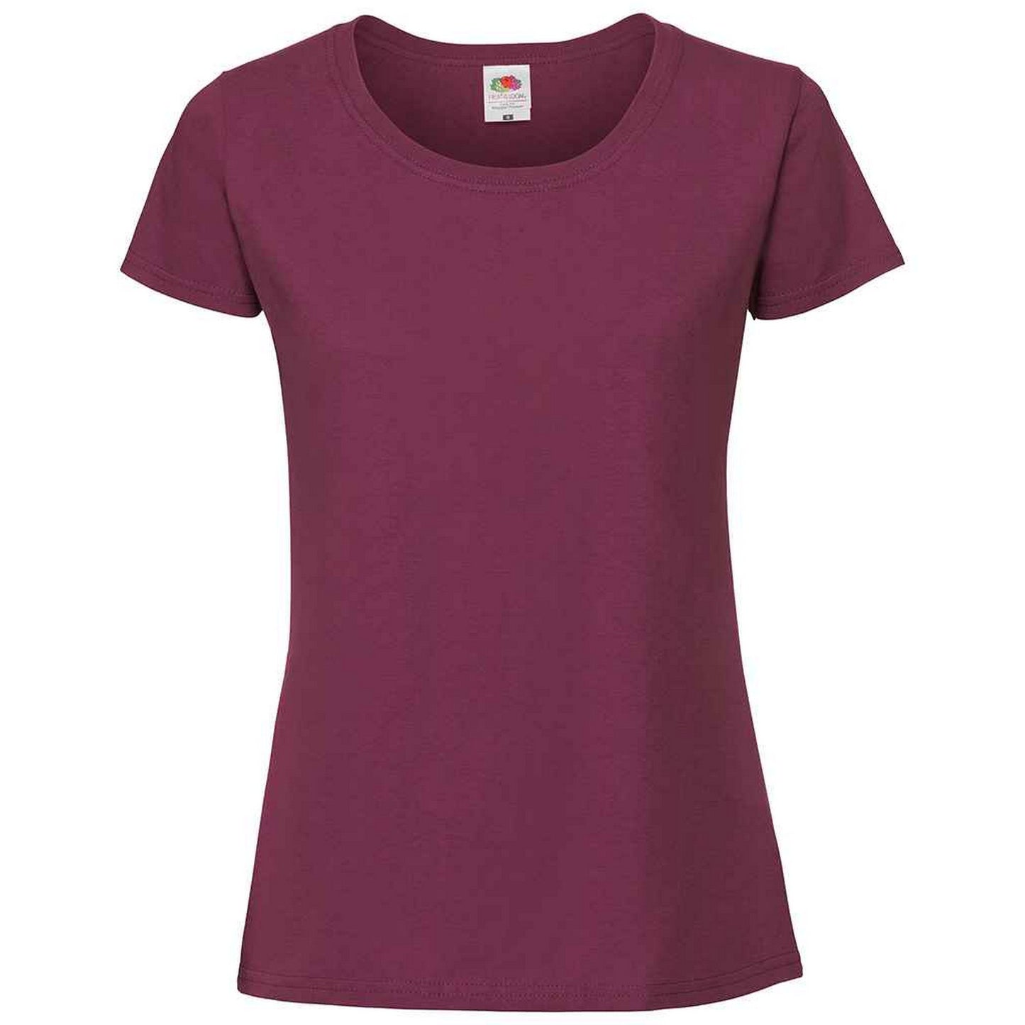 Burgundy - Front - Fruit Of The Loom Womens-Ladies Iconic Ringspun Cotton T-Shirt
