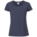 Navy - Front - Fruit Of The Loom Womens-Ladies Iconic Ringspun Cotton T-Shirt