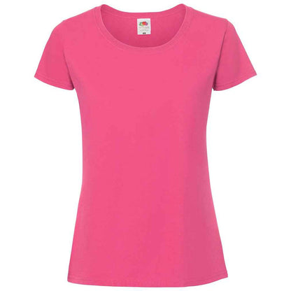 Fuchsia - Front - Fruit Of The Loom Womens-Ladies Iconic Ringspun Cotton T-Shirt