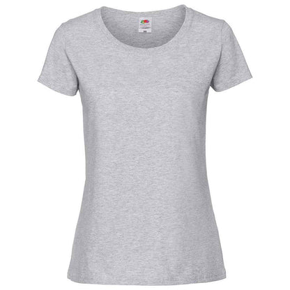 Heather Grey - Front - Fruit Of The Loom Womens-Ladies Iconic Ringspun Cotton T-Shirt