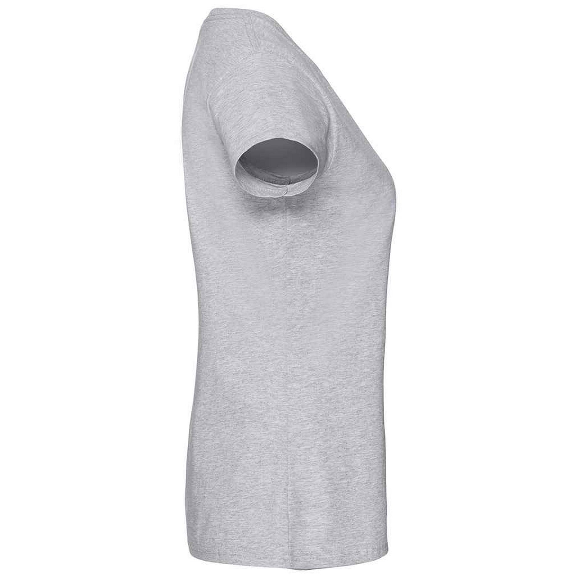 Heather Grey - Side - Fruit Of The Loom Womens-Ladies Iconic Ringspun Cotton T-Shirt