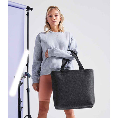 Charcoal Melange - Back - Bagbase Felt Shopper