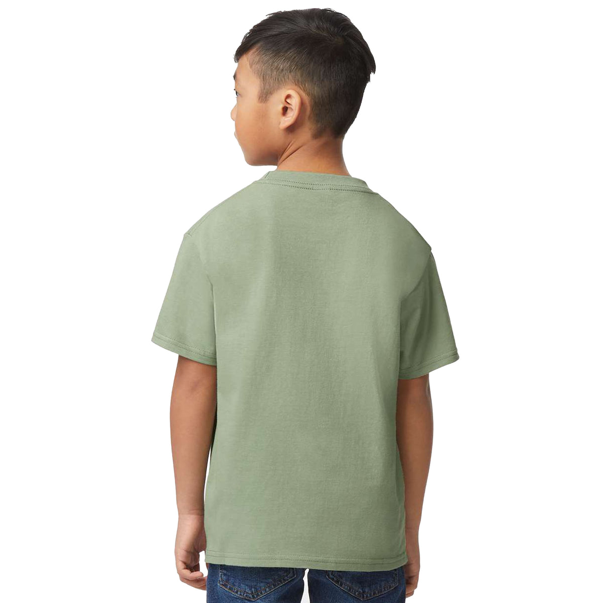 Sage - Back - Gildan Childrens-Kids Midweight Soft Touch T-Shirt