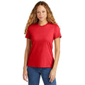 Red Mist - Side - Gildan Womens-Ladies CVC Soft Touch T-Shirt