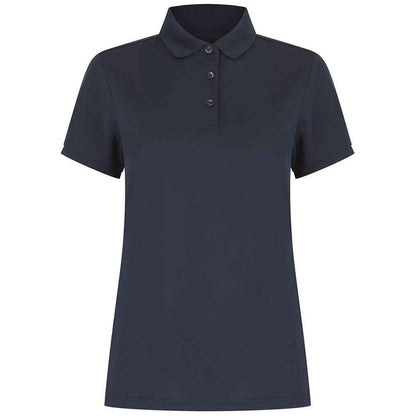 Navy - Front - Henbury Womens-Ladies Recycled Polyester Polo Shirt