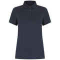 Navy - Front - Henbury Womens-Ladies Recycled Polyester Polo Shirt