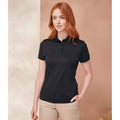 Black - Side - Henbury Womens-Ladies Recycled Polyester Polo Shirt