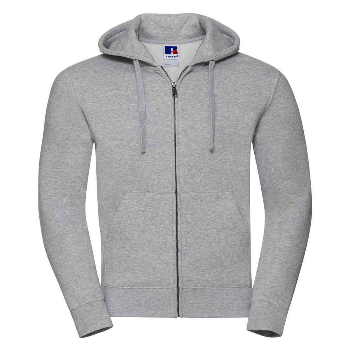 Light Oxford - Front - Russell Mens Authentic Hooded Sweatshirt