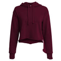 Maroon - Front - Next Level Apparel Womens-Ladies Laguna Raw Edge Crop Hoodie