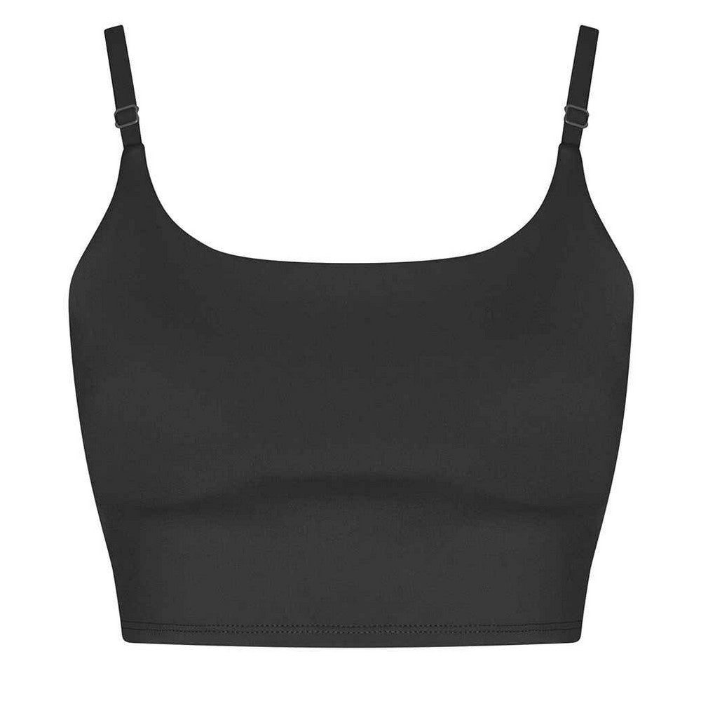 Jet Black - Front - Awdis Womens-Ladies Just Cool Recycled Sports Bra