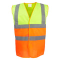 Yellow-Orange - Front - Yoko Unisex Adult Two Tone Reflective Vest