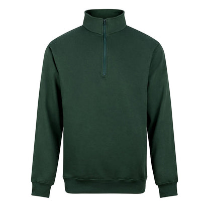 Bottle Green - Front - PRO RTX Mens Quarter Zip Sweatshirt