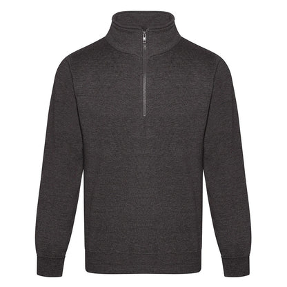 Charcoal - Front - PRO RTX Mens Quarter Zip Sweatshirt