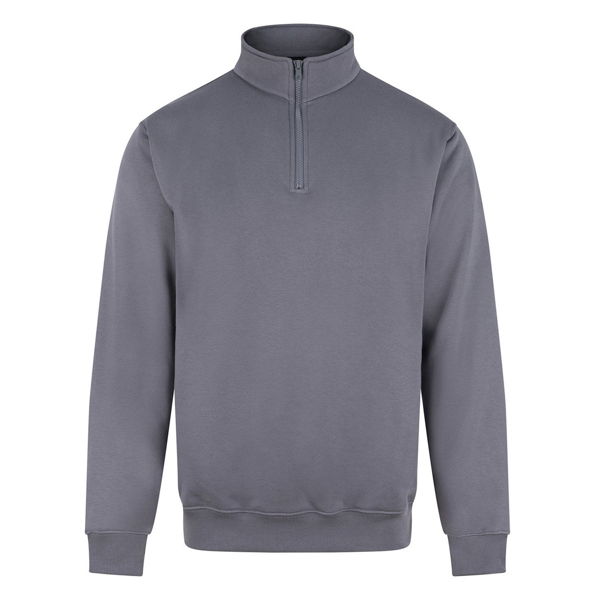 Solid Grey - Front - PRO RTX Mens Quarter Zip Sweatshirt