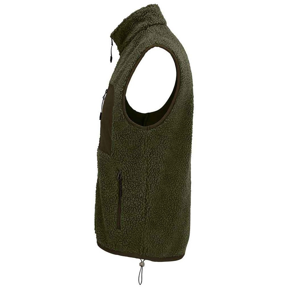 Army-Dark Army - Back - SOLS Unisex Adult Fury Sherpa Body Warmer