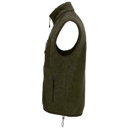 Army-Dark Army - Back - SOLS Unisex Adult Fury Sherpa Body Warmer