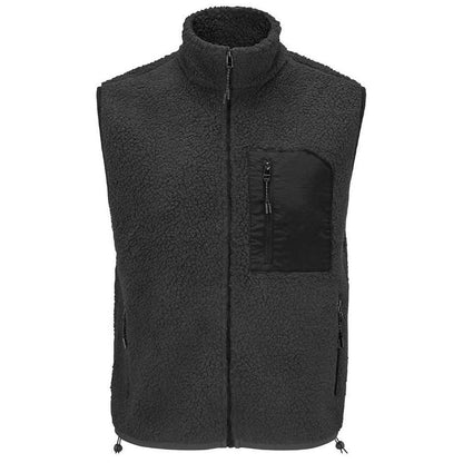 Carbon-Grey-Black - Front - SOLS Unisex Adult Fury Sherpa Body Warmer