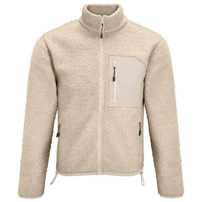 Shear Beige-Beige - Front - SOLS Unisex Adult Fury Sherpa Fleece Jacket
