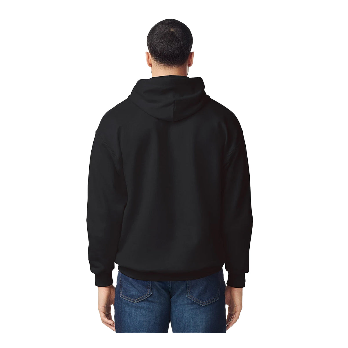 Black - Back - Gildan Mens Softstyle Midweight Hoodie