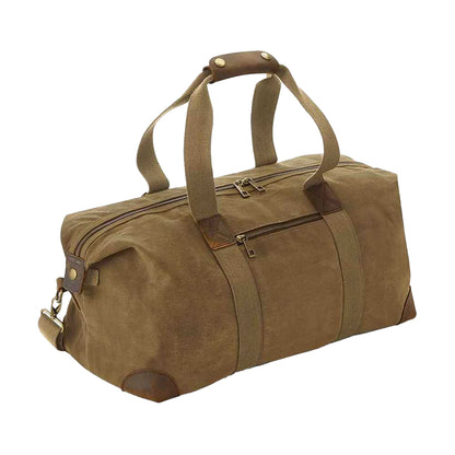 Desert Sand - Front - Quadra Heritage Leather Handled Holdall