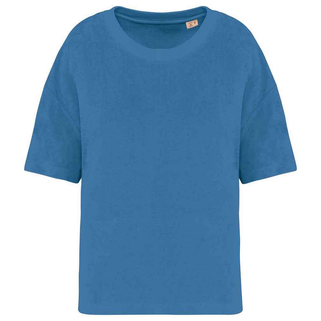 Riviera Blue - Front - Native Spirit Womens-Ladies Terrycloth T-Shirt