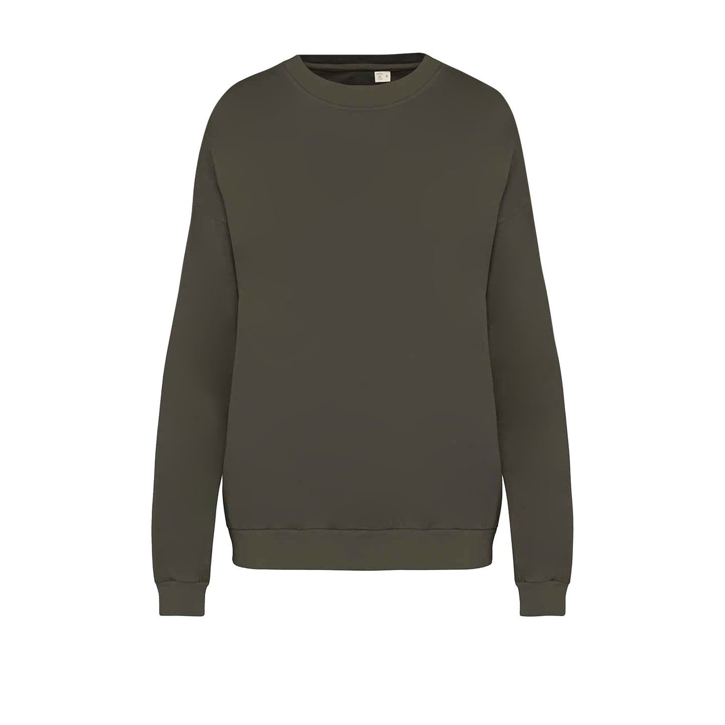 Washed Organic Khaki - Front - Native Spirit Unisex Adult Terrycloth Oversized Sweatshirt