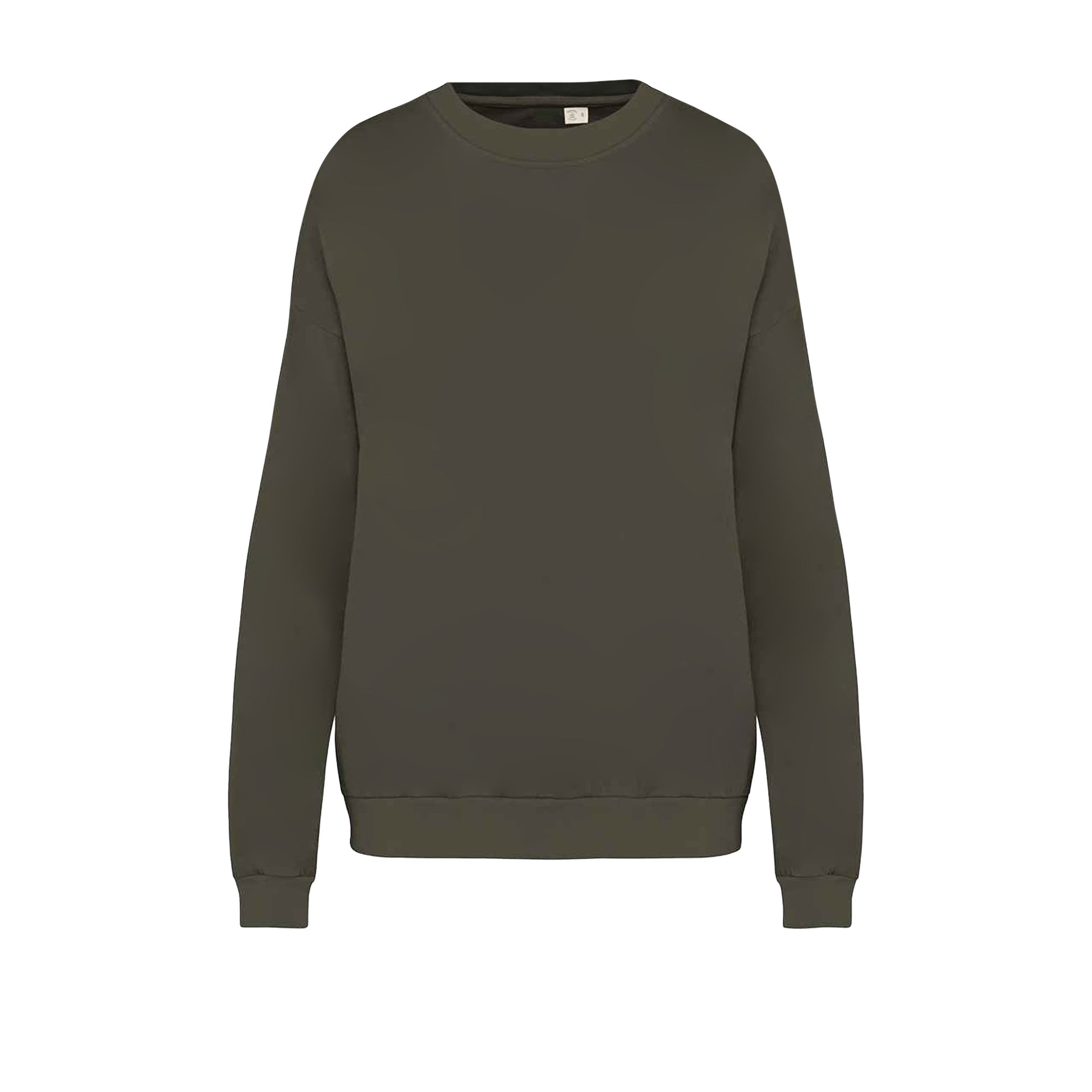 Washed Organic Khaki - Front - Native Spirit Unisex Adult Terrycloth Oversized Sweatshirt