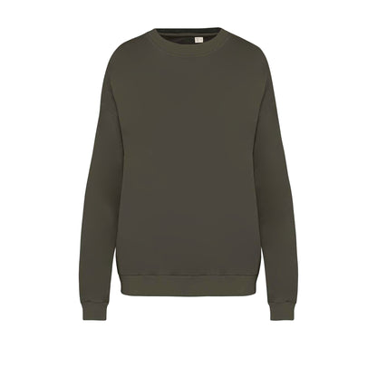 Washed Organic Khaki - Front - Native Spirit Unisex Adult Terrycloth Oversized Sweatshirt