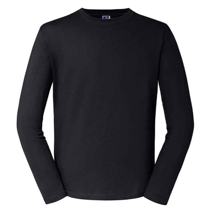 Black - Front - Russell Unisex Adult Classic Long-Sleeved T-Shirt
