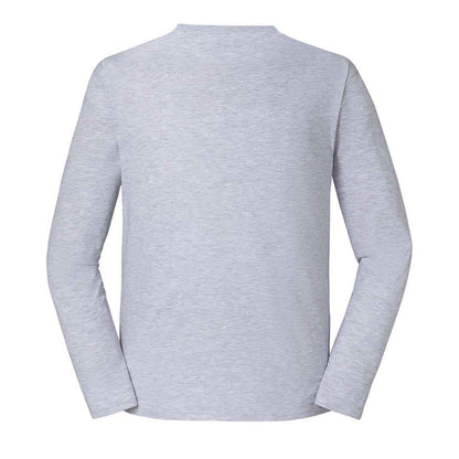 Heather Grey - Back - Fruit of the Loom Unisex Adult Iconic 195 Premium Long-Sleeved T-Shirt