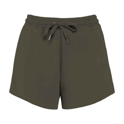 Washed Organic Khaki - Front - Native Spirit Womens-Ladies French Terry Shorts