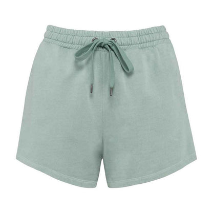 Washed Jade Green - Front - Native Spirit Womens-Ladies French Terry Shorts