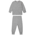 Heather Marl - Front - Babybugz Baby Shoulder Poppers Long Pyjama Set